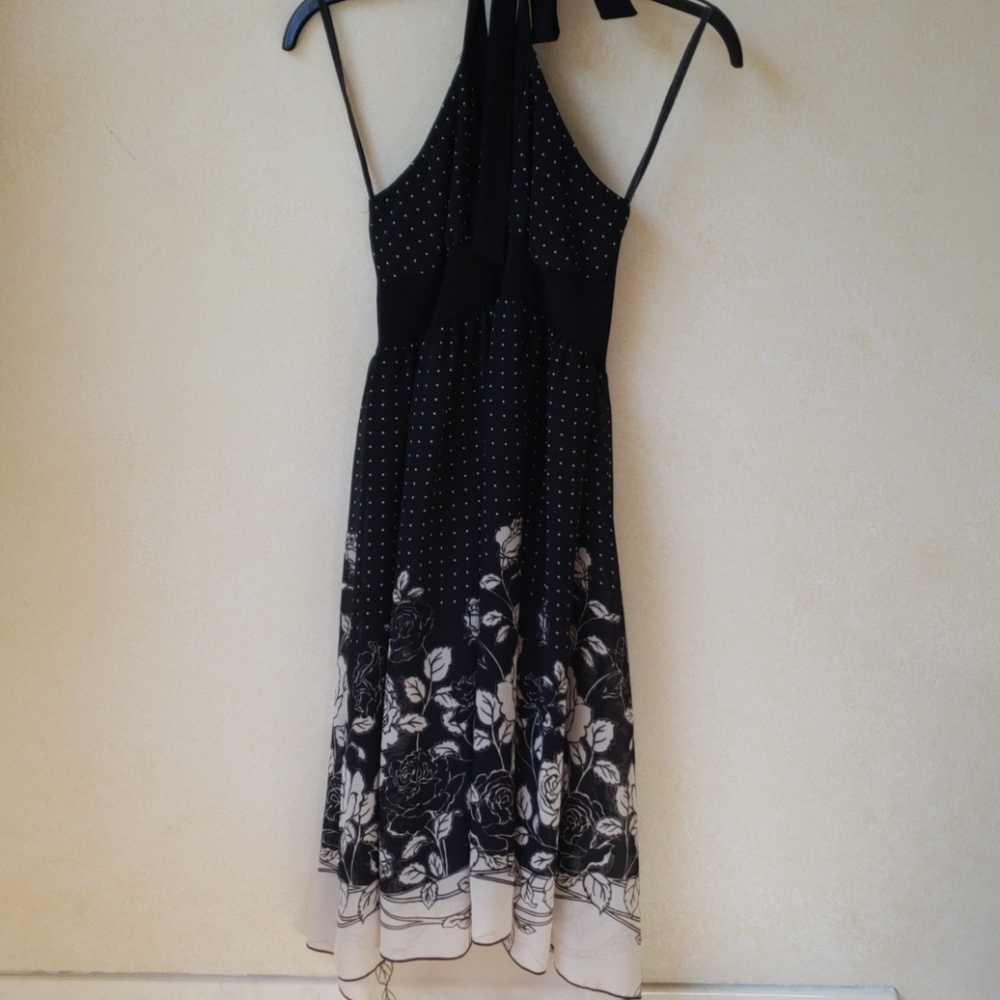 Donated!!! Black and White Polka Dot Halter Dress
